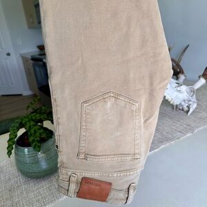 Tecovas Khaki/Tan Straight Jeans, Twill Stretch
